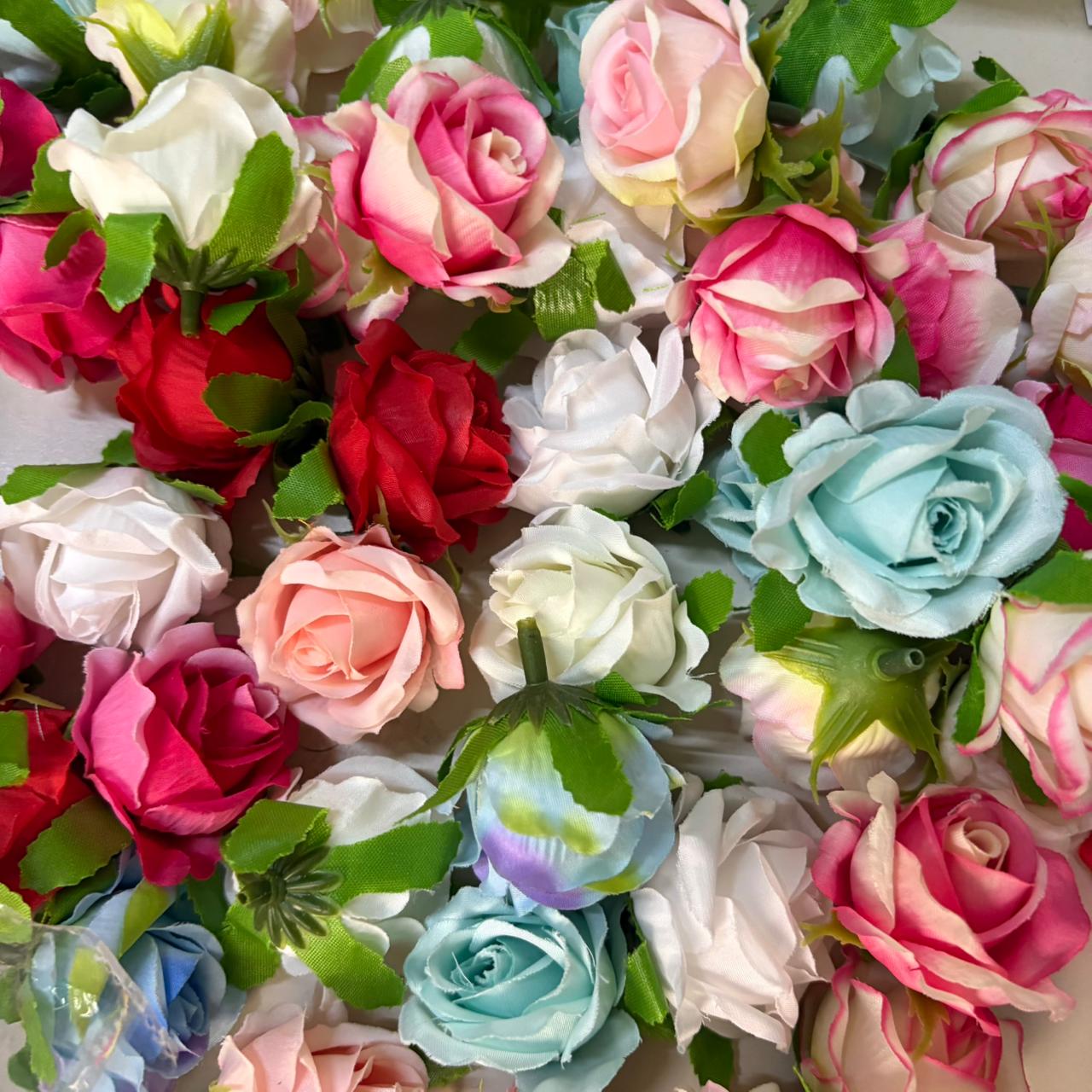 Pack of 5 | Artificial mix colour Mini Rose Flower | Premium Decorative Rose for Cake, Gift & Décor