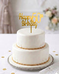 HBD62 | 5 inch Happy 50th Birthday  Acrylic Cake Topper | Golden Colour | Party Cake Decoration