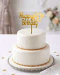 HBD61 | 5 inch Happy 60th Birthday  Acrylic Cake Topper | Golden Colour | Party Cake Decoration