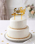 HBD53 | 5 inch Engaged Acrylic Cake Topper | Golden Colour | Party Cake Decoration