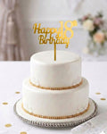 HBD64 | 5 inch Happy 18th Birthday  Acrylic Cake Topper | Golden Colour | Party Cake Decoration