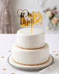 HBD53 | 5 inch Mr and Mrs Acrylic Cake Topper | Golden Colour | Party Cake Decoration