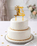 HBD54 | 5 inch Mr and Mrs Acrylic Cake Topper | Golden Colour | Party Cake Decoration