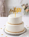 HBD51 | 5 inch we are Engaged Acrylic Cake Topper | Golden Colour | Party Cake Decoration