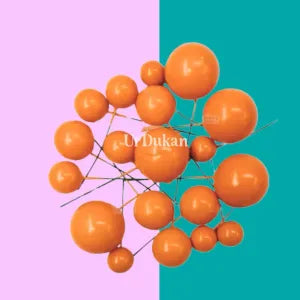 Orange Cake Decoration Balls – Faux Sugar Balls, 20 Pcs Pack