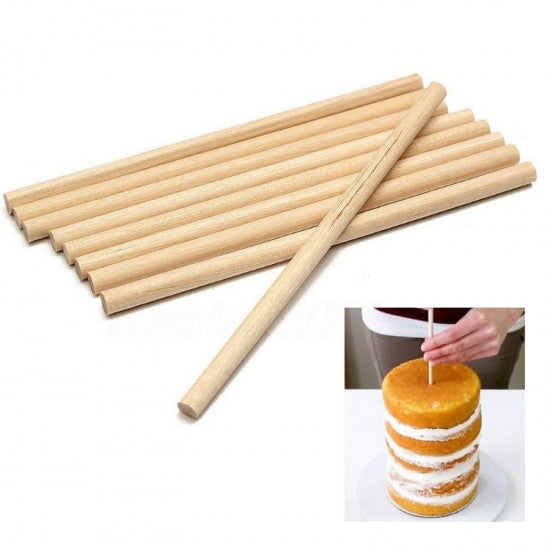 Wooden Cake Dowels – 8 Pcs | Sturdy Support for Tiered Cakes