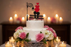 Red Heart Cake Topper 3 pcs & Couple Set 002 – Glitter Valentine’s Day Decoration