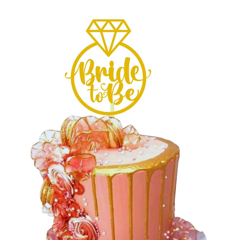 HBD35 | 5 inch  Bride To Be Acrylic Cake Topper | Golden Colour | Party Cake Decoration