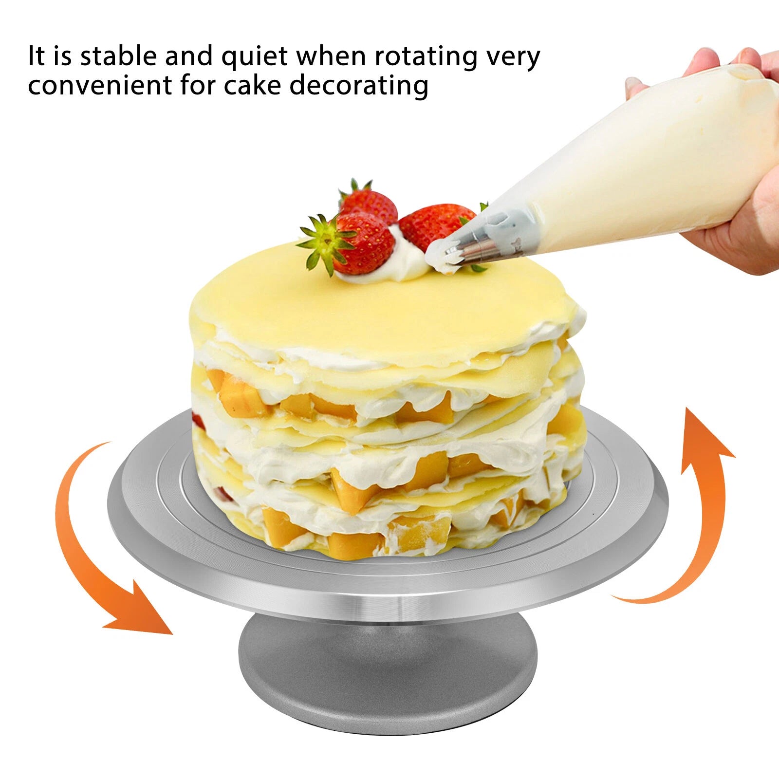 Stainless Steel Cake Turntable – Professional Cake Decorating Stand