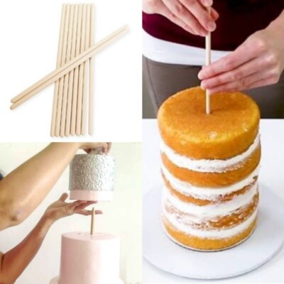 Wooden Cake Dowels Small – 50 Pieces | Cake Support Sticks