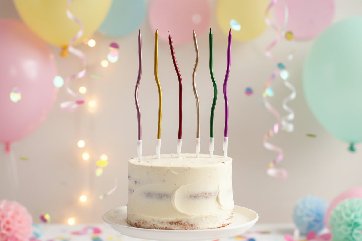 Multicolour Twisted Spiral Birthday Candles | Decorative Cake Candles